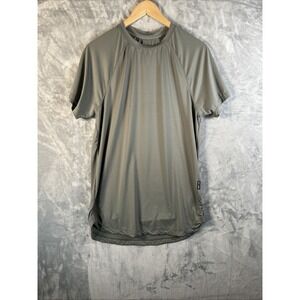 ASRV Shirt Mens Large Green Aerosilver  DSG-0660 Athleisure Curved Hem Training